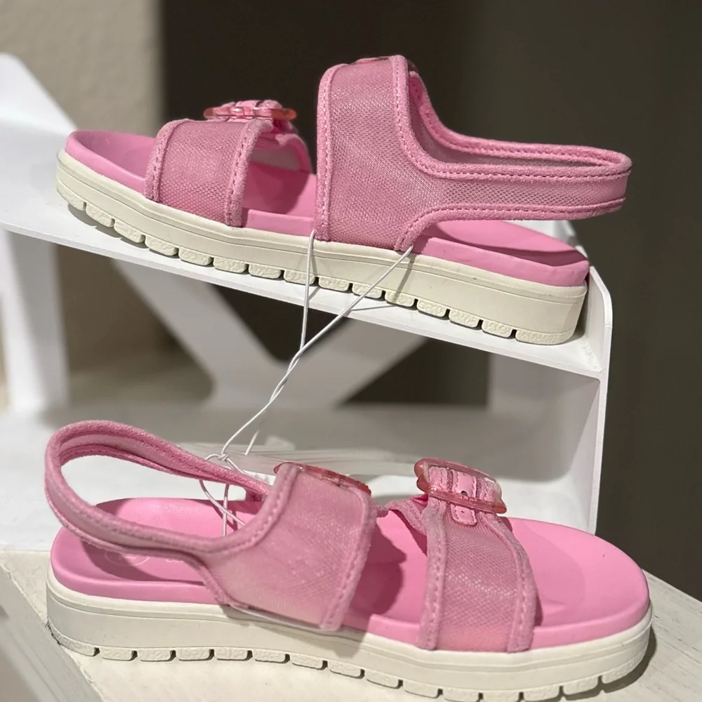 NEW Girls Toddler Riley Mesh Footbed Sandals Pink - Cat & Jack Size 10
